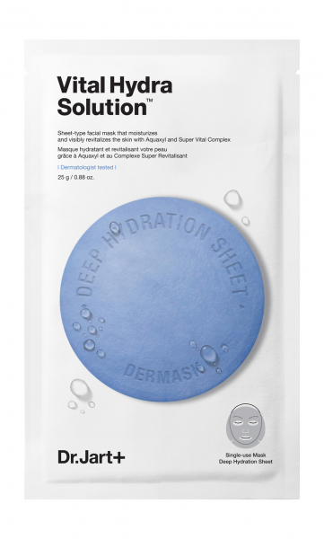 Dr.Jart Dermask Water Jet Vital Hydra Solution Sheet Mask Увлажняющая тканевая маска для лица с гиалуроновой кислотой